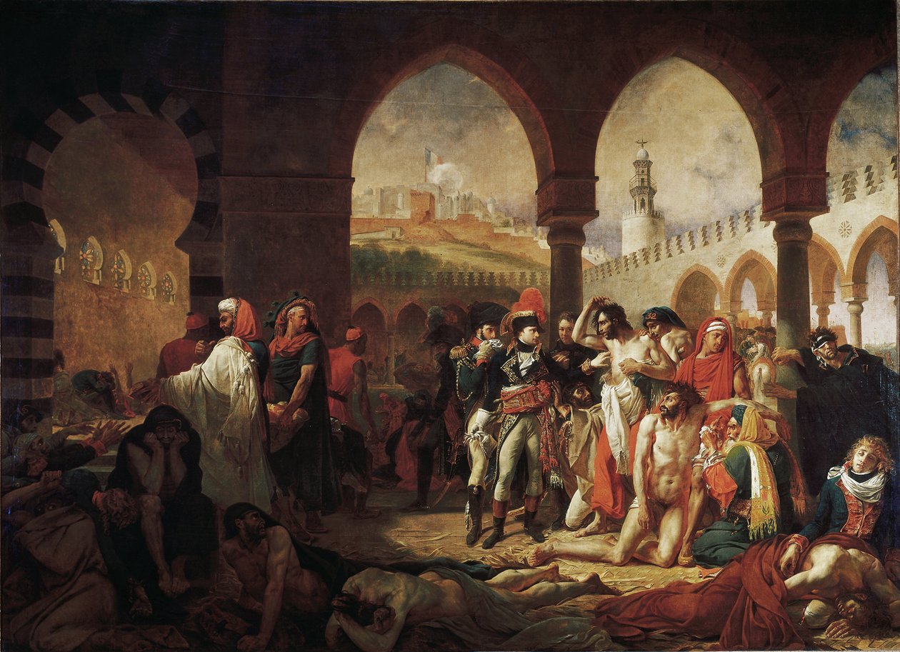 Bonaparte visitando a las víctimas de la peste en Jaffa de Antoine Jean Gros