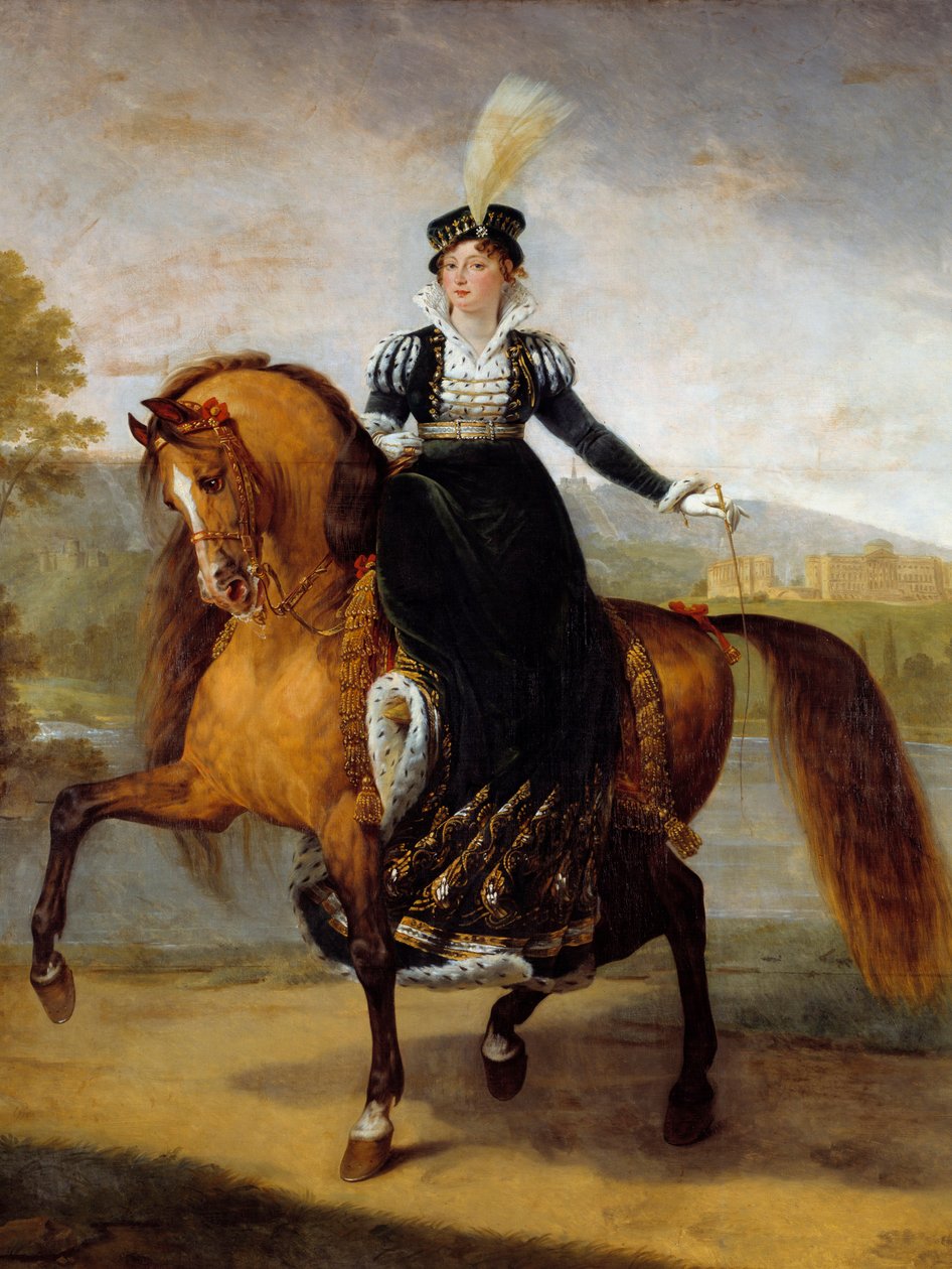 Retrato ecuestre de Catalina de Wurtemberg, esposa de Jerónimo Bonaparte, Reina de Westfalia de Antoine Jean Gros