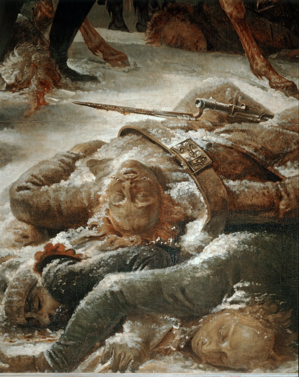 Napoleón en el campo de batalla de Eylau, ganado el 9 de febrero de 1807 por las tropas francesas a las rusas y prusianas ... de Antoine Jean Gros