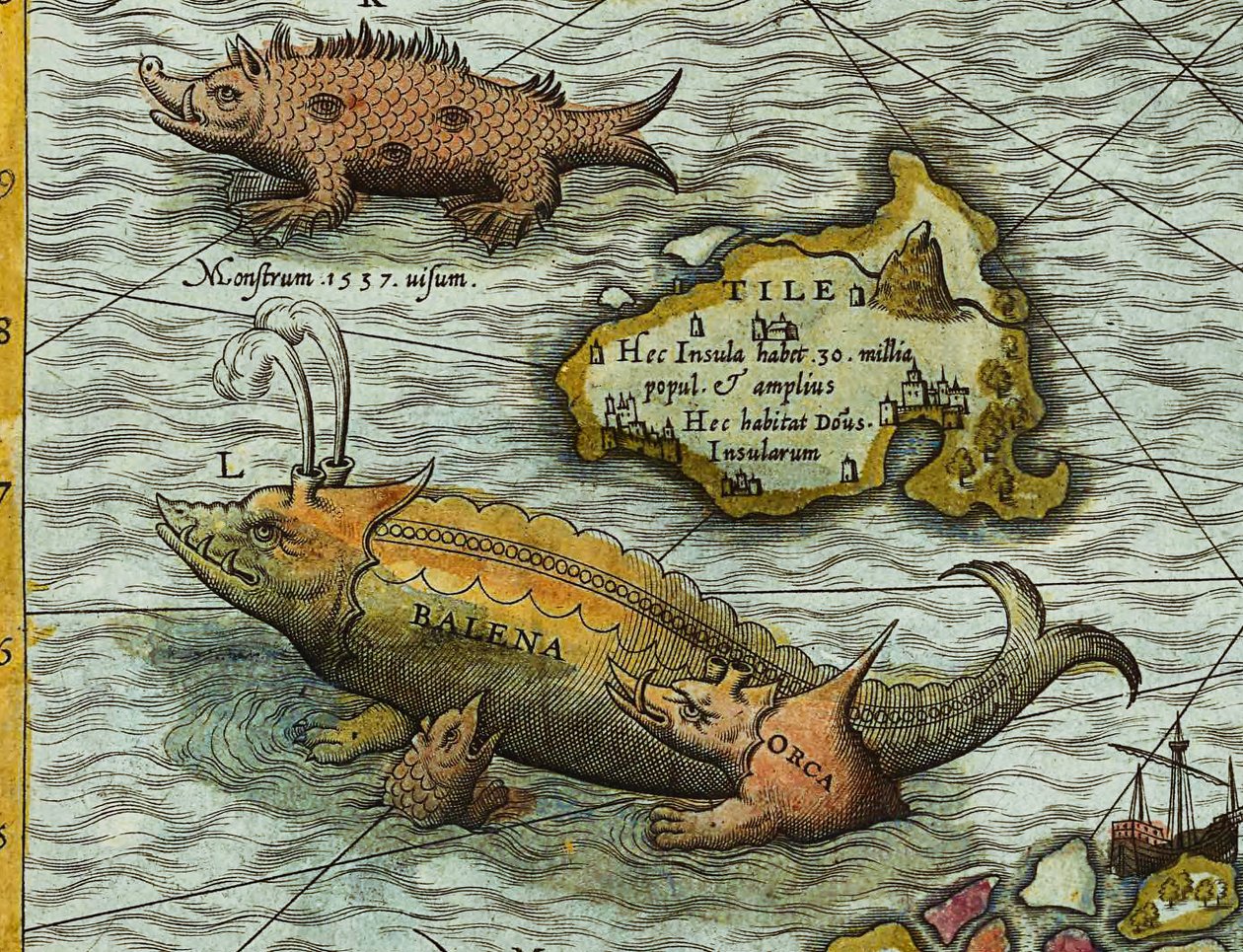 Detalle del Mapa del mar (Carta marina) de Olaus Magnus (1490-1557) de Antoine Lafrery