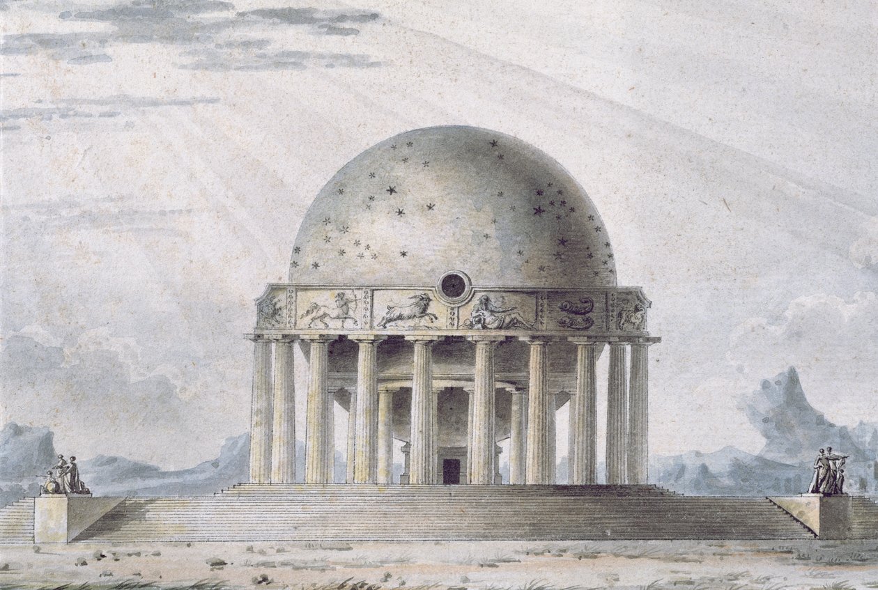 Diseño para una Casa para un Cosmopolita, 1783 (detalle) de Antoine Laurent Thomas Vaudoyer