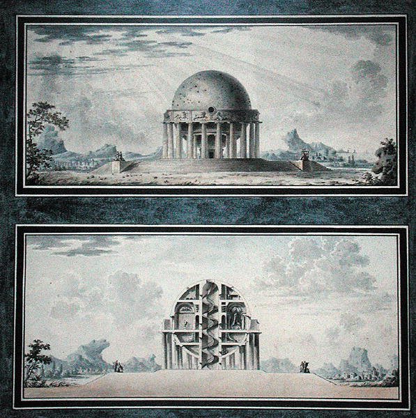 Diseño para una casa para un cosmopolita, 1783 (detalle) de Antoine Laurent Thomas Vaudoyer