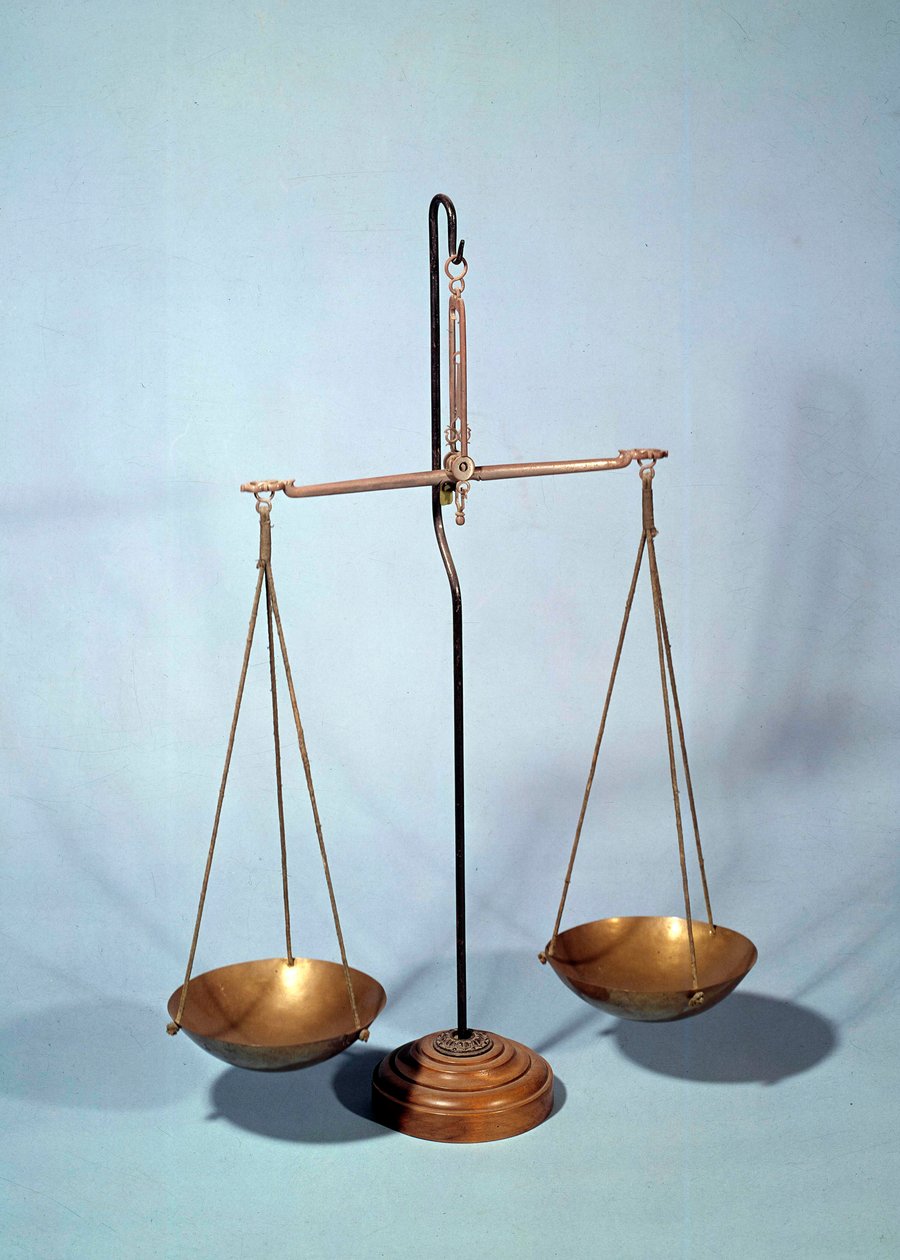 Instrumento de medición: balanza de Antoine Lavoisier (1746-1794), químico francés de Antoine Laurent de Lavoisier