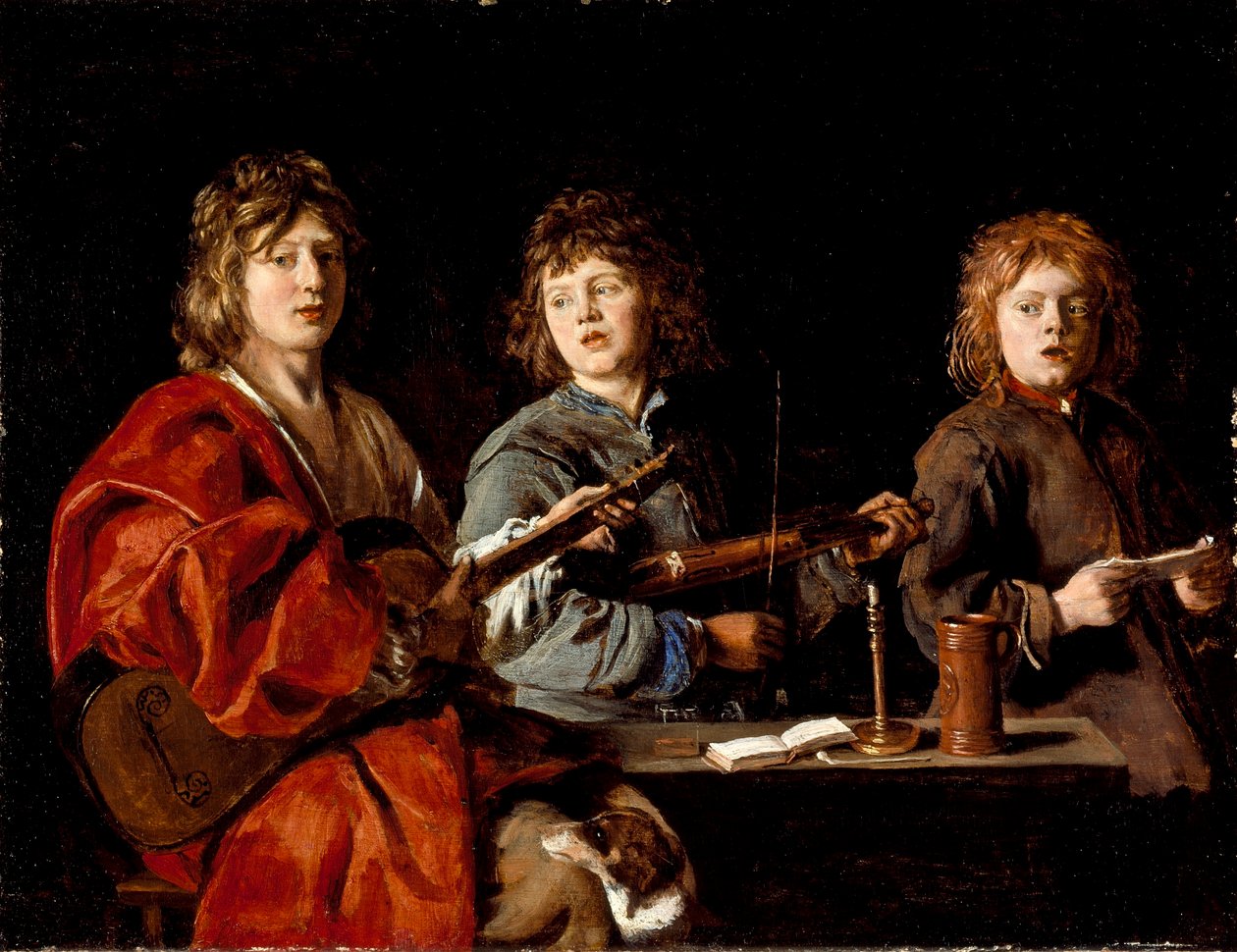 En francés:  Trois jeunes musiciens Tres jóvenes músicos de Antoine Le Nain