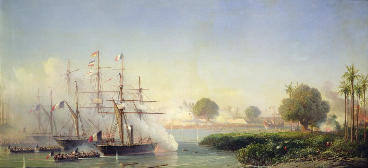 Asalto a la ciudadela de Saigón por el vicealmirante Rigault de Genouilly, 17 de febrero de Antoine Leon Morel Fatio