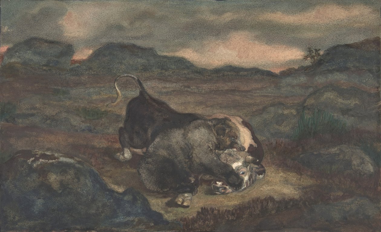 Oso matando toro de Antoine Louis Barye
