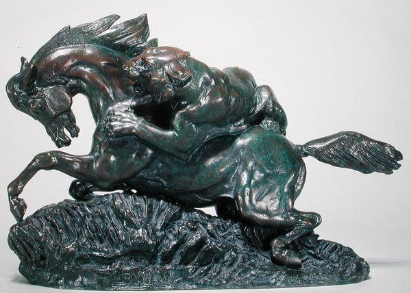 Caballo sorprendido por un tigre de Antoine Louis Barye