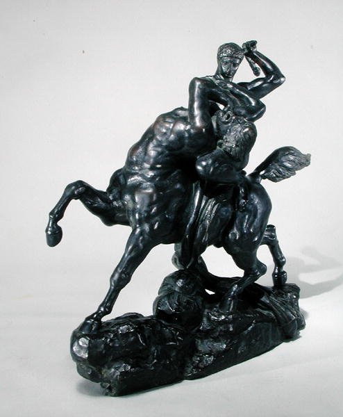 Teseo combatiendo al centauro Bienor (vista frontal) de Antoine Louis Barye