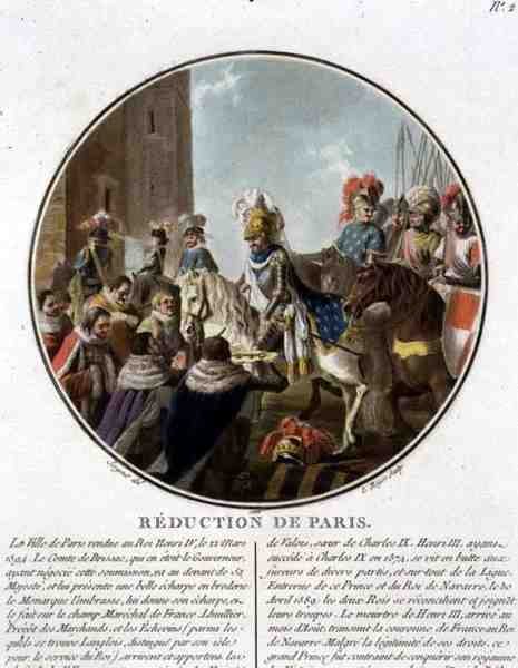 La captura de París en 1594, grabado por Louis Roger de Antoine Louis Francois (after) Sergent Marceau