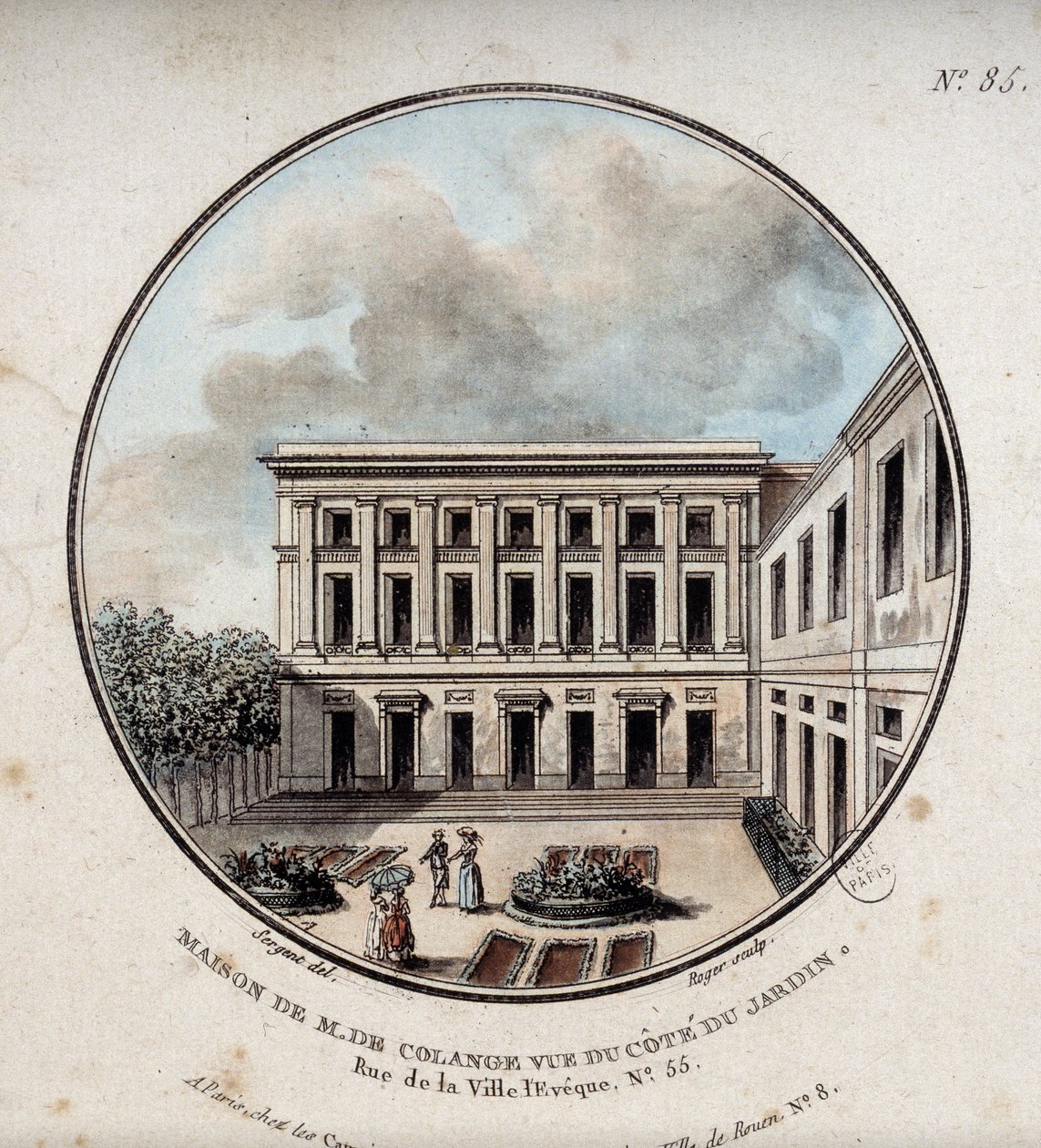 Maison de M. de Colange, vista desde el jardín (rue Ville-l