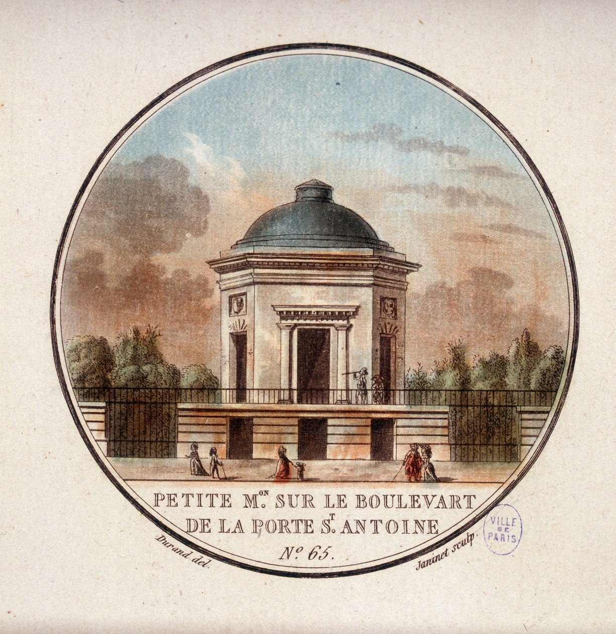 Pequeña casa en el bulevar de la Porte Saint Atenoine. En vistas pintorescas de los principales edificios de París por Sergeant de Antoine Louis Francois Sergent Marceau