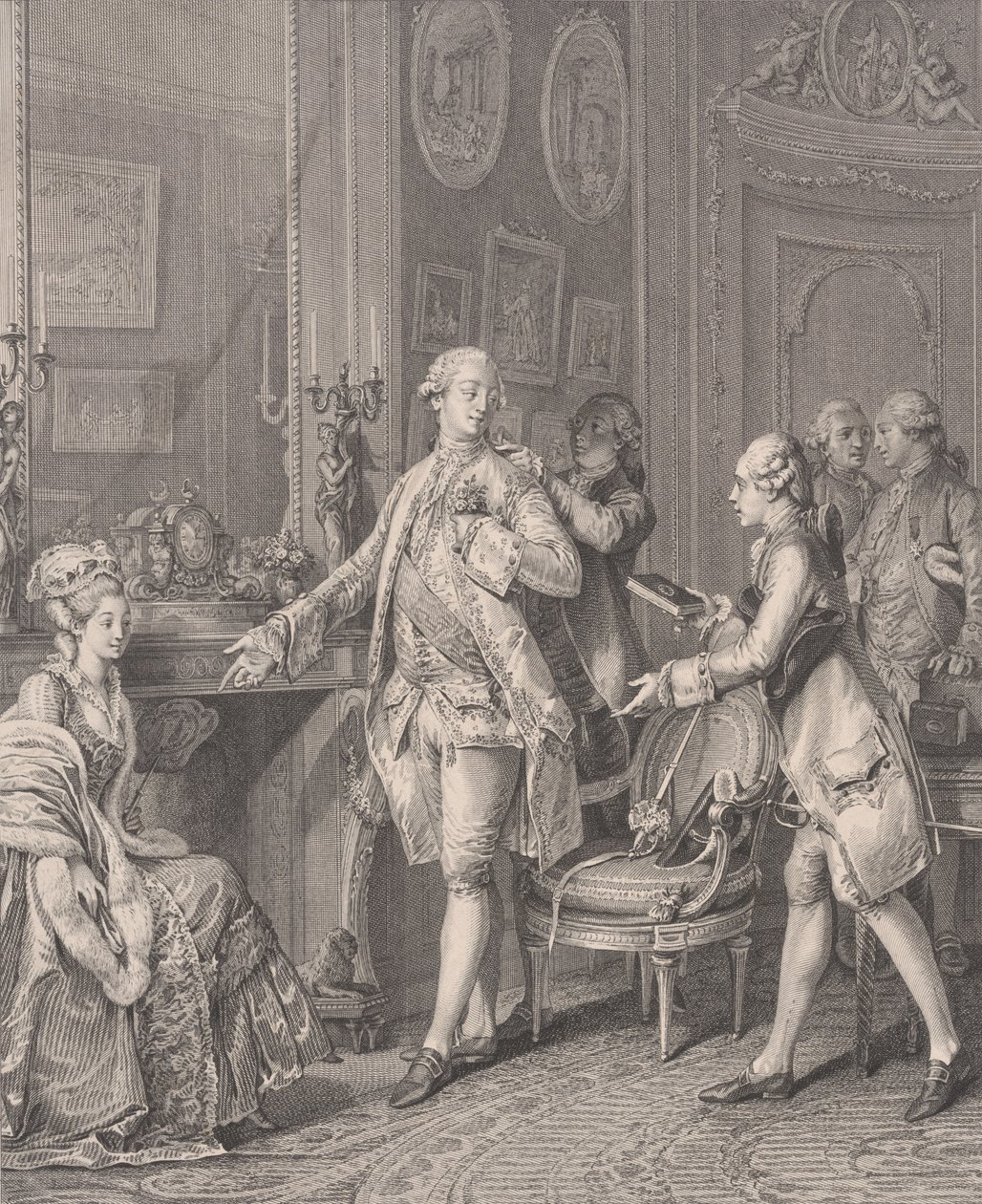 La Gran Toilette La Patrona, de Le Monument du Costume, 1777 de Antoine Louis Romanet