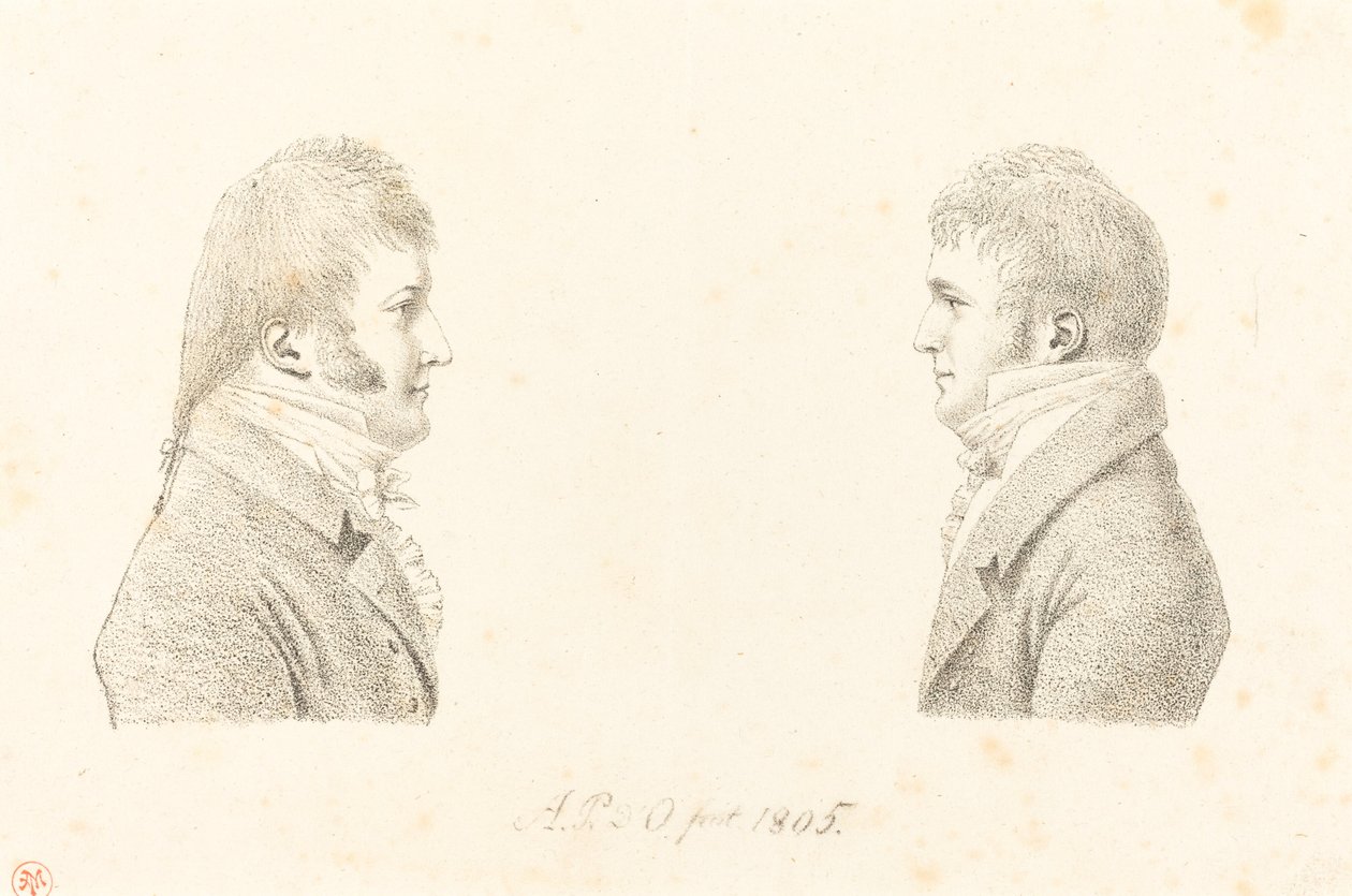 Autorretrato y el Hermano del Artista de Antoine Marie Philippe Louis d