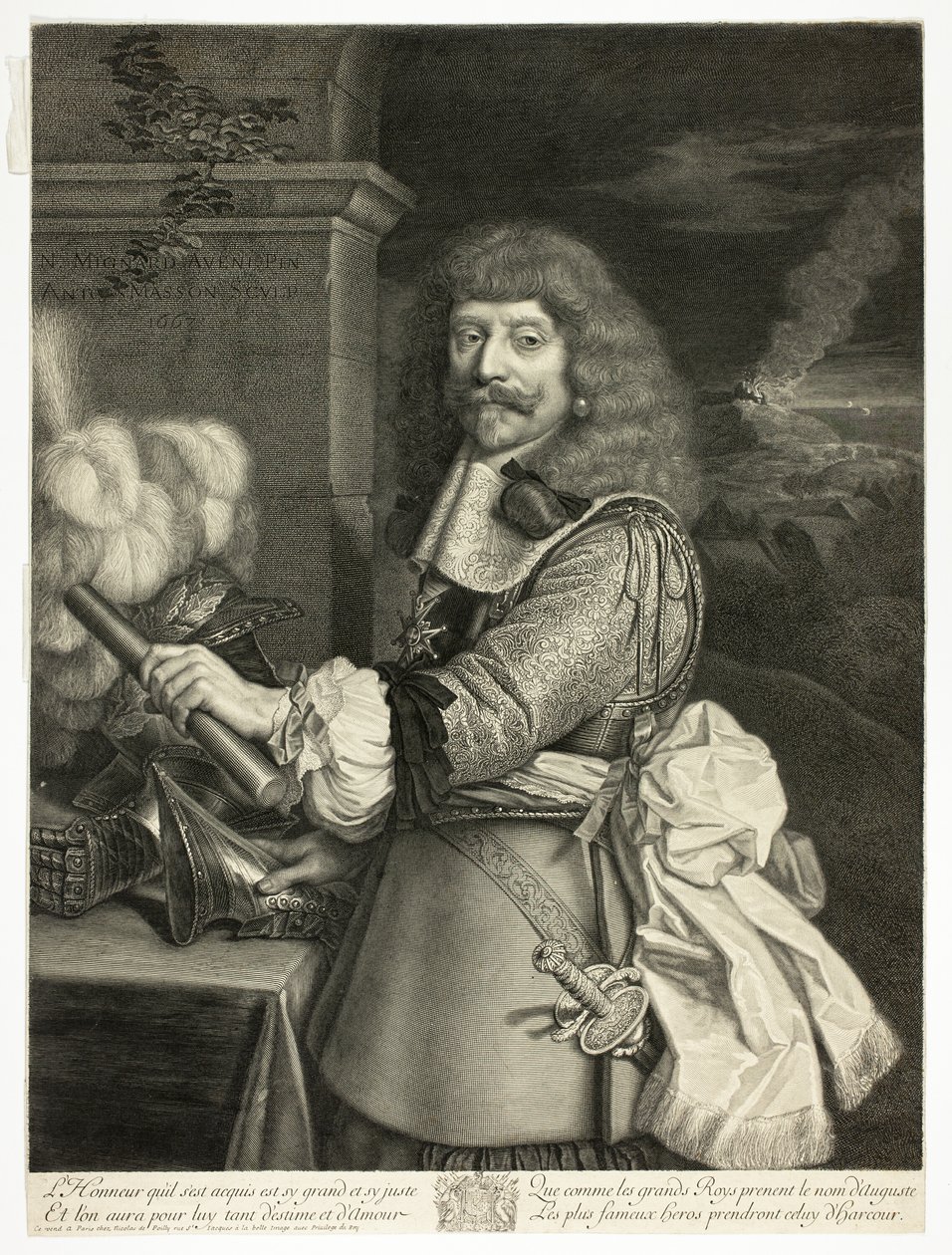 Retrato de Henri de Lorraine, Conde de Harcourt, Gran Escudero de Francia de Antoine Masson
