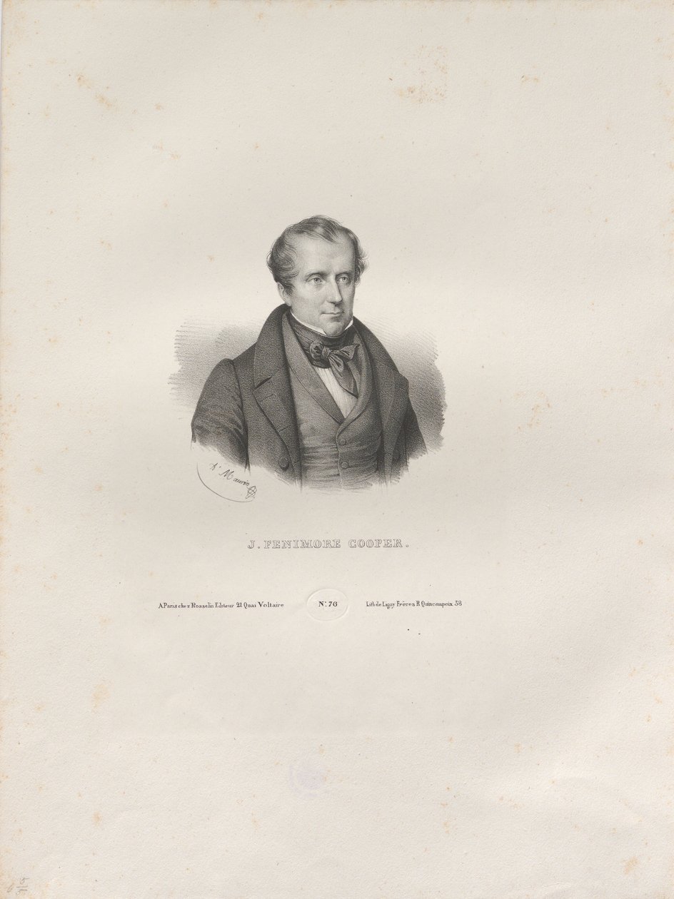 Retrato del escritor James Fenimore Cooper 1789-1851, c. 1840 de Antoine Maurin