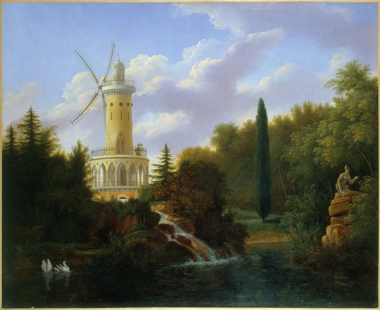 Molino de viento en la Folie-Beaujon en París, 1827 de Antoine Patrice Guyot