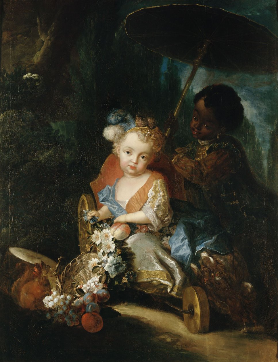 Alemán: El príncipe Friedrich Ludwig en el carruaje del jardín de Antoine Pesne