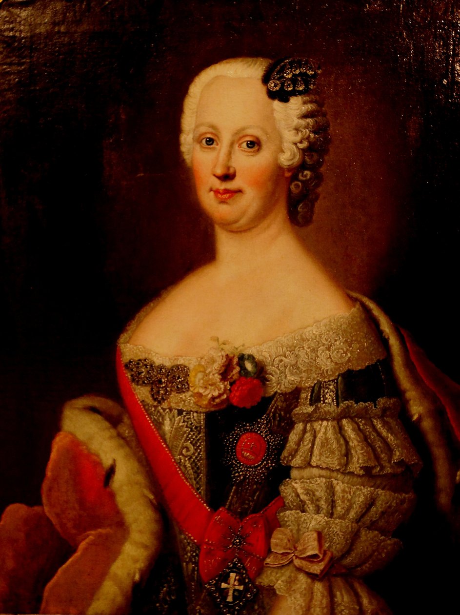 Retrato de Johanna-Elizabeth, Electora de Anhalt-Zerbst, madre de Catalina II de Antoine Pesne