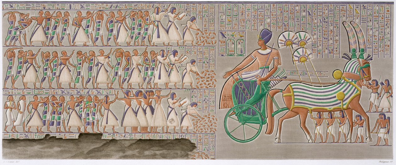 Bajos relieves coloreados del antiguo Egipto, 1822 de Antoine Phelippeaux