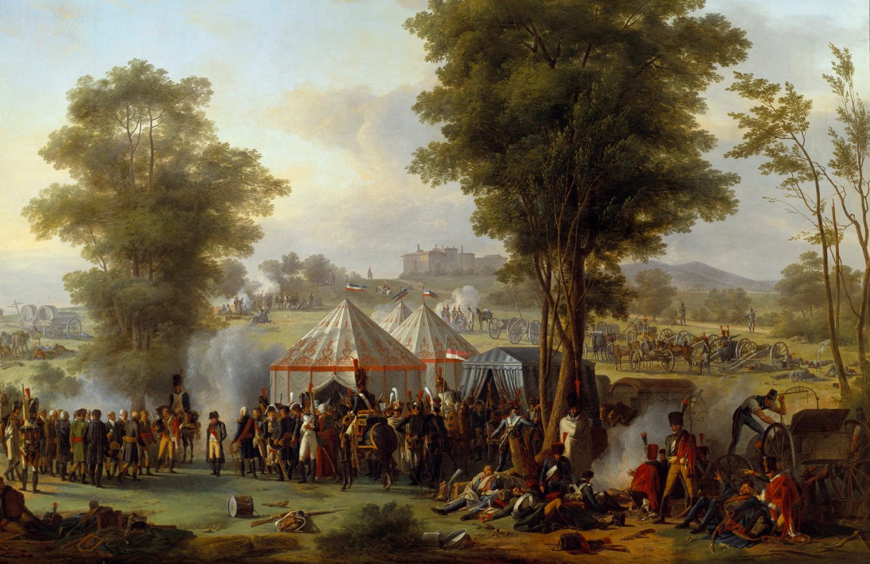 Bivouac del Emperador Napoleón I cerca del castillo de Ebersberg en Austria, 4 de mayo de 1809 de Antoine Pierre Mongin