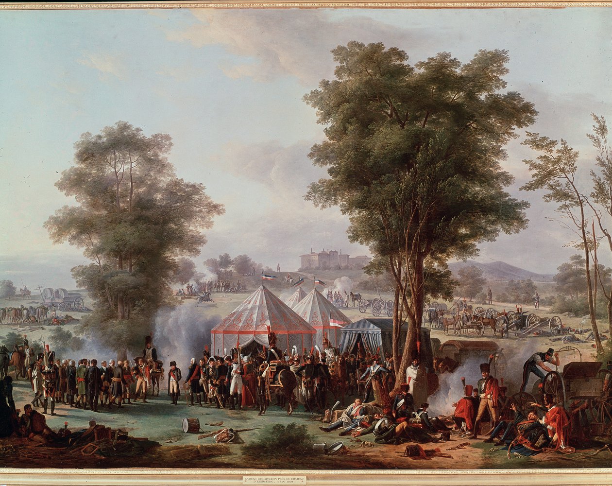 Bivouac del Emperador Napoleón I, cerca del castillo de Ebersberg en Austria 4/05/1809 de Antoine Pierre Mongin