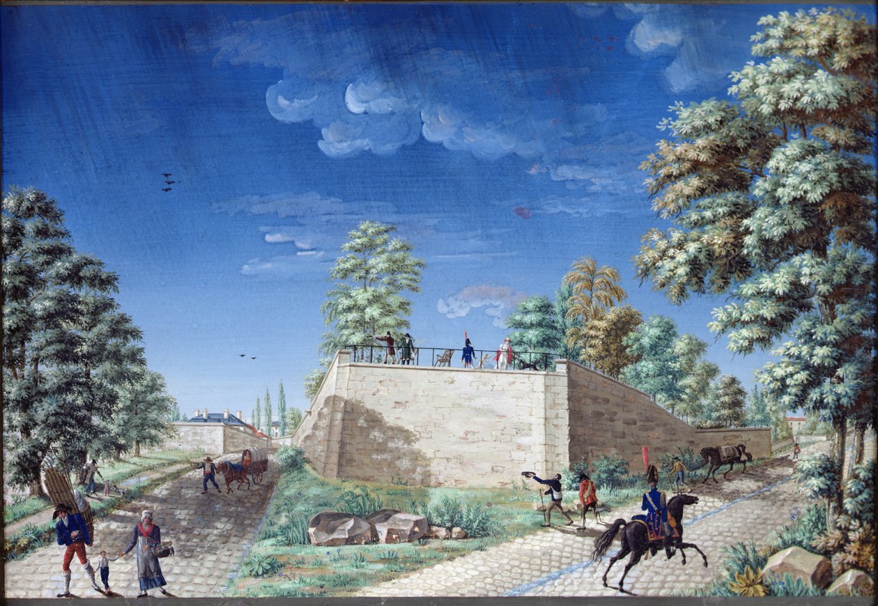 Vista de una terraza en las afueras de París, c.1810 de Antoine Pierre Mongin