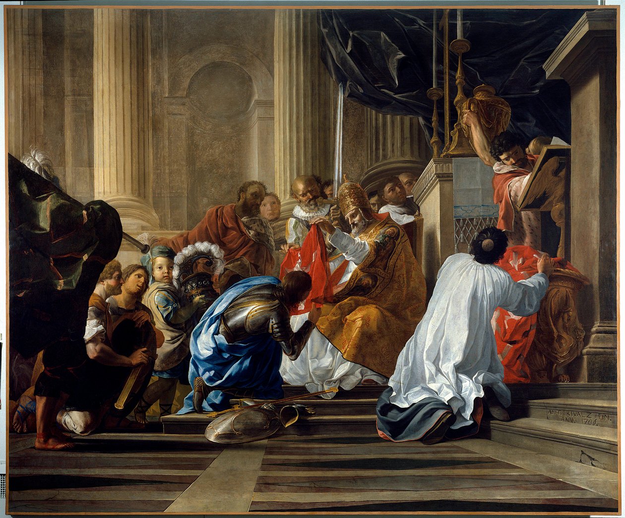 Primera cruzada: Raimundo IV de Toulouse tomando la cruz de Antoine Rivalz