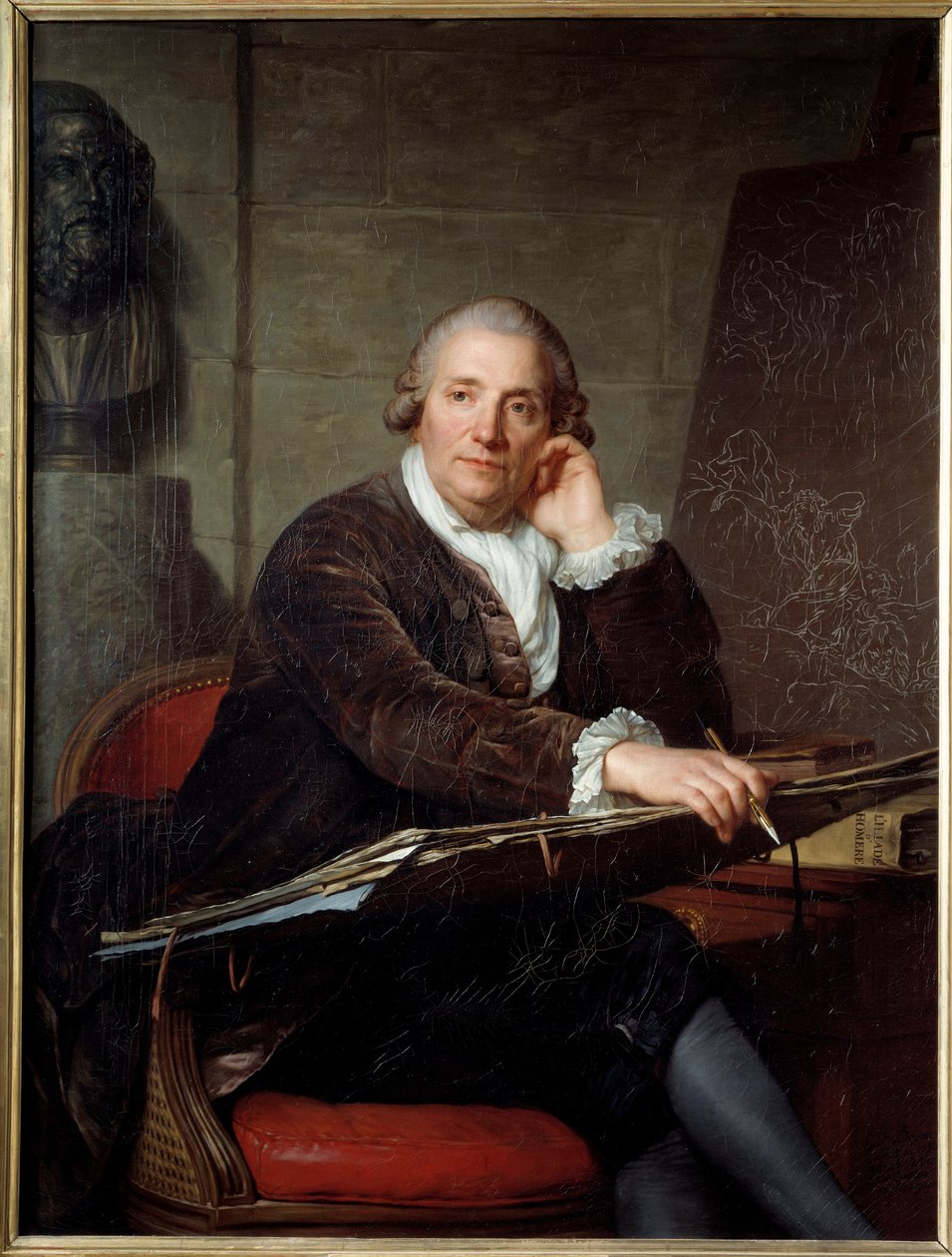 Retrato del pintor Gabriel François Doyen (1726-1806). Pintura de Antoine Vestier (1740-1824) 1786 Dim. 1,3x0,96 m de Antoine Vestier