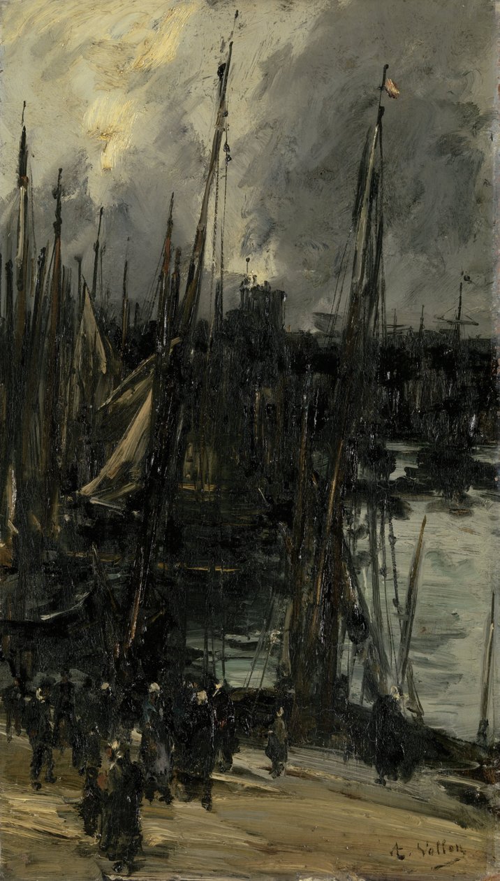 Vista del puerto de Dunkerque (¿o Dieppe?) de Antoine Vollon