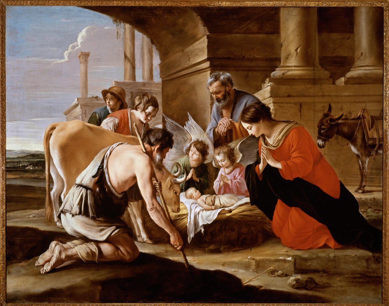 La Adoración de los pastores (pintura sobre lienzo) de Antoine and Louis & Mathieu (1607-77) Le Nain