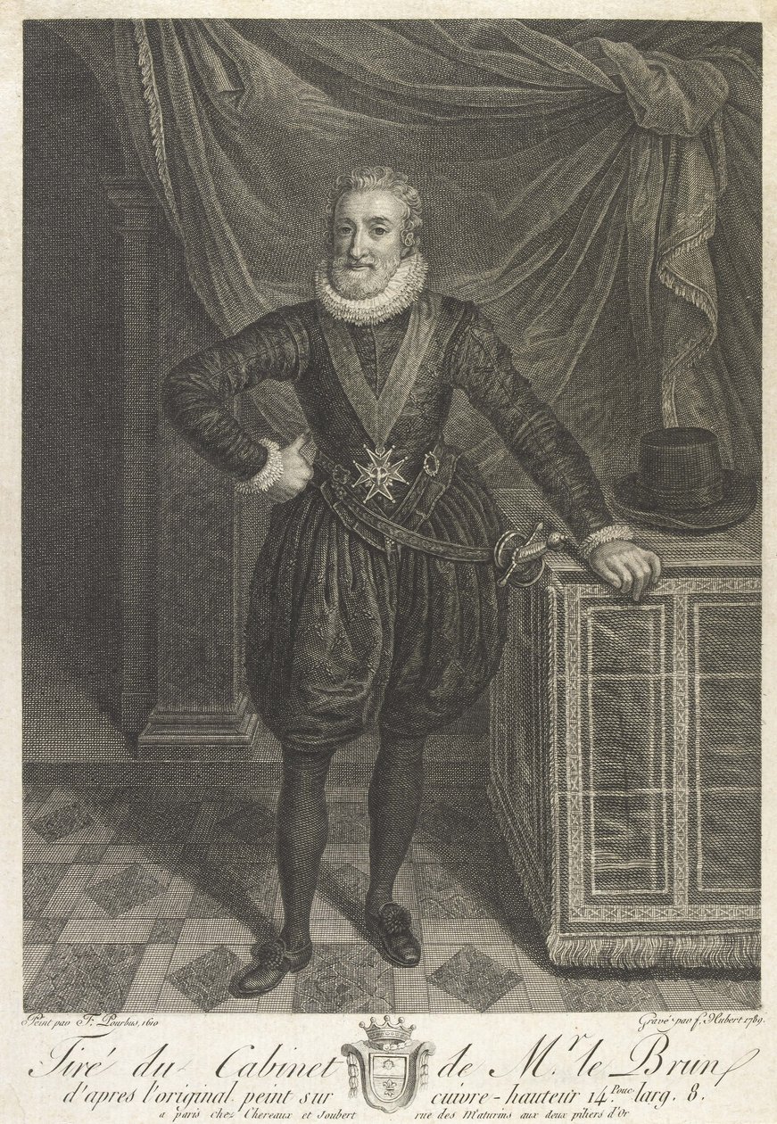 Retrato de medio cuerpo de Enrique IV de Antoine de Marcenay de Ghuy