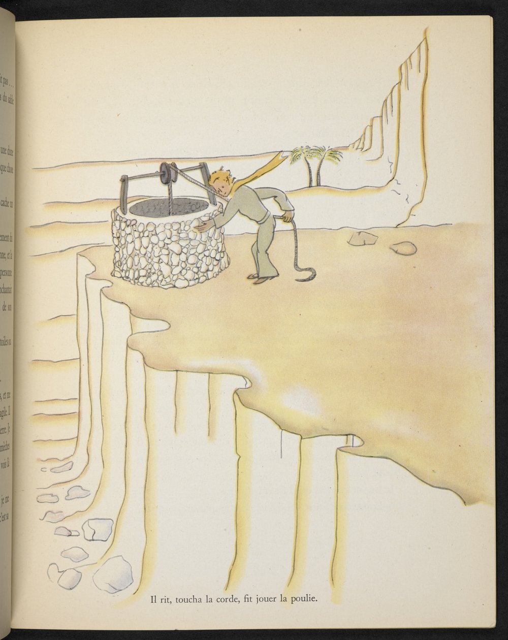 El Principito en el pozo, ilustración de "Le Petit Prince", de Antoine de Saint-Exupéry de Antoine de Saint Exupery