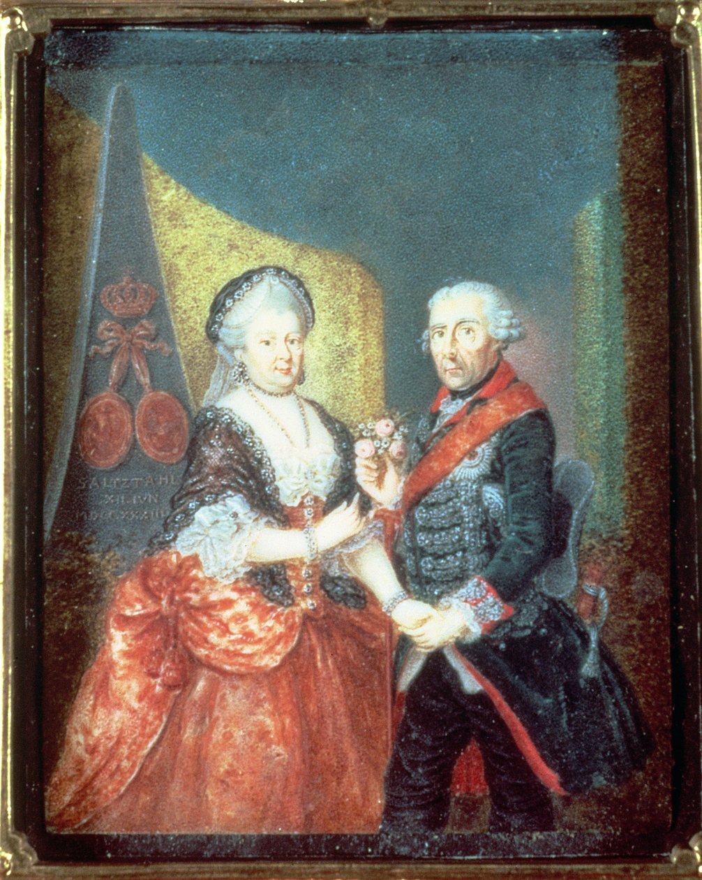 El rey Federico II y su esposa, Isabel Cristina, 1758 de Anton Friedrich Konig