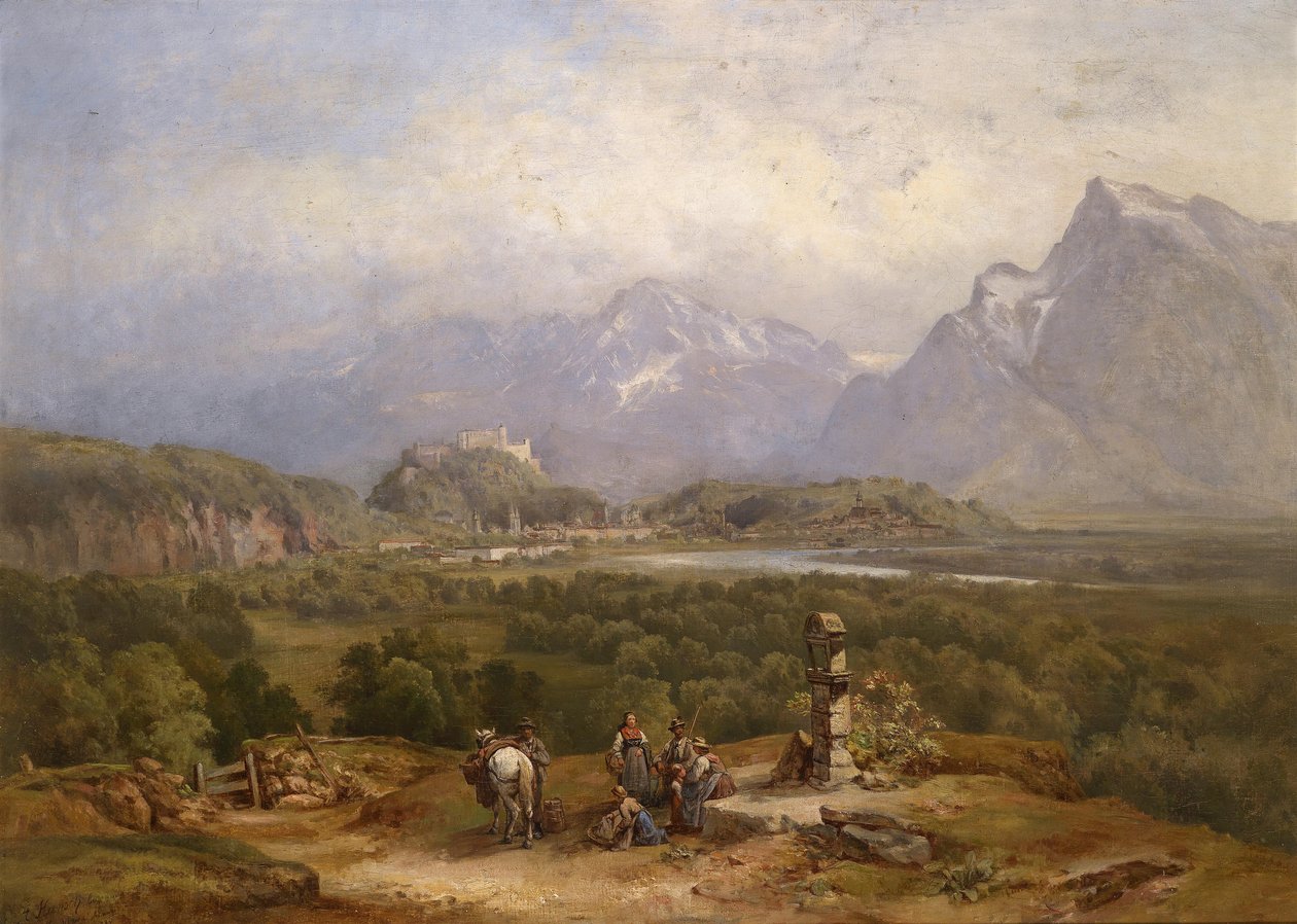 Vista amplia de Salzburgo de Anton Hansch