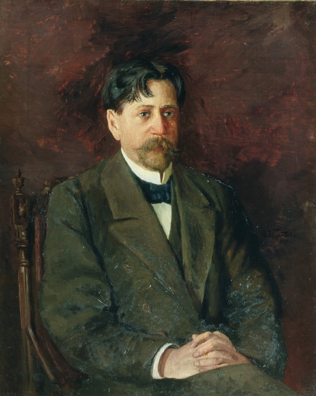 Retrato del poeta Innokenty Annensky (1856-1909), 1904-09 de Anton Nikolayevich Kurbatov