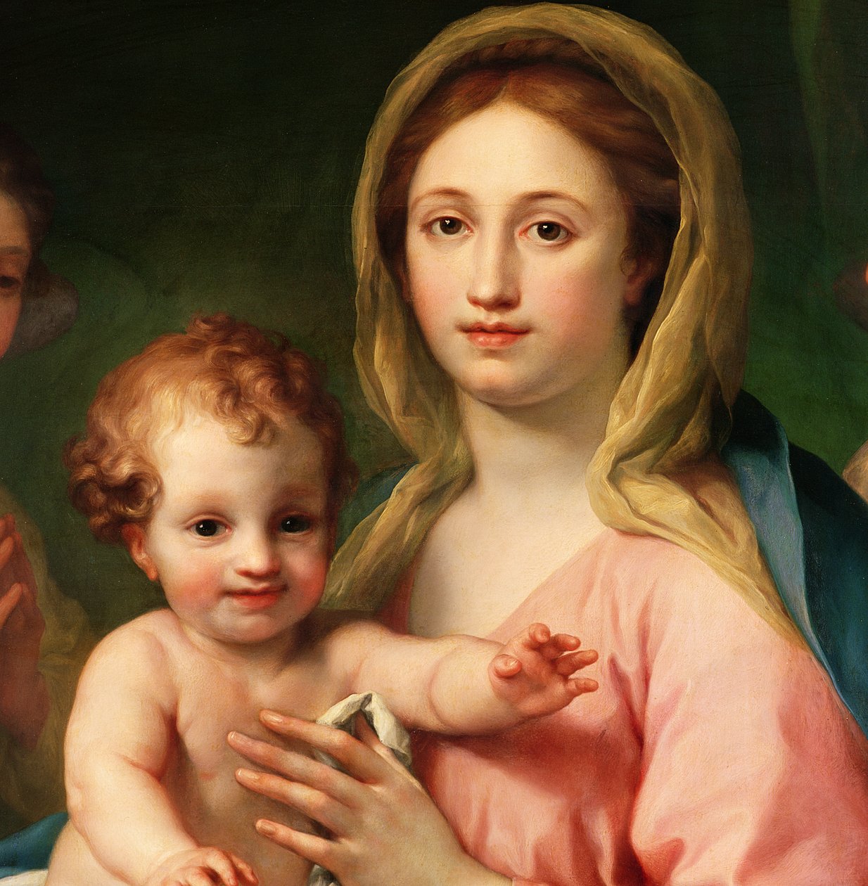 Madonna y el Niño con dos ángeles, 1770-73 (detalle) de Anton Raphael Mengs