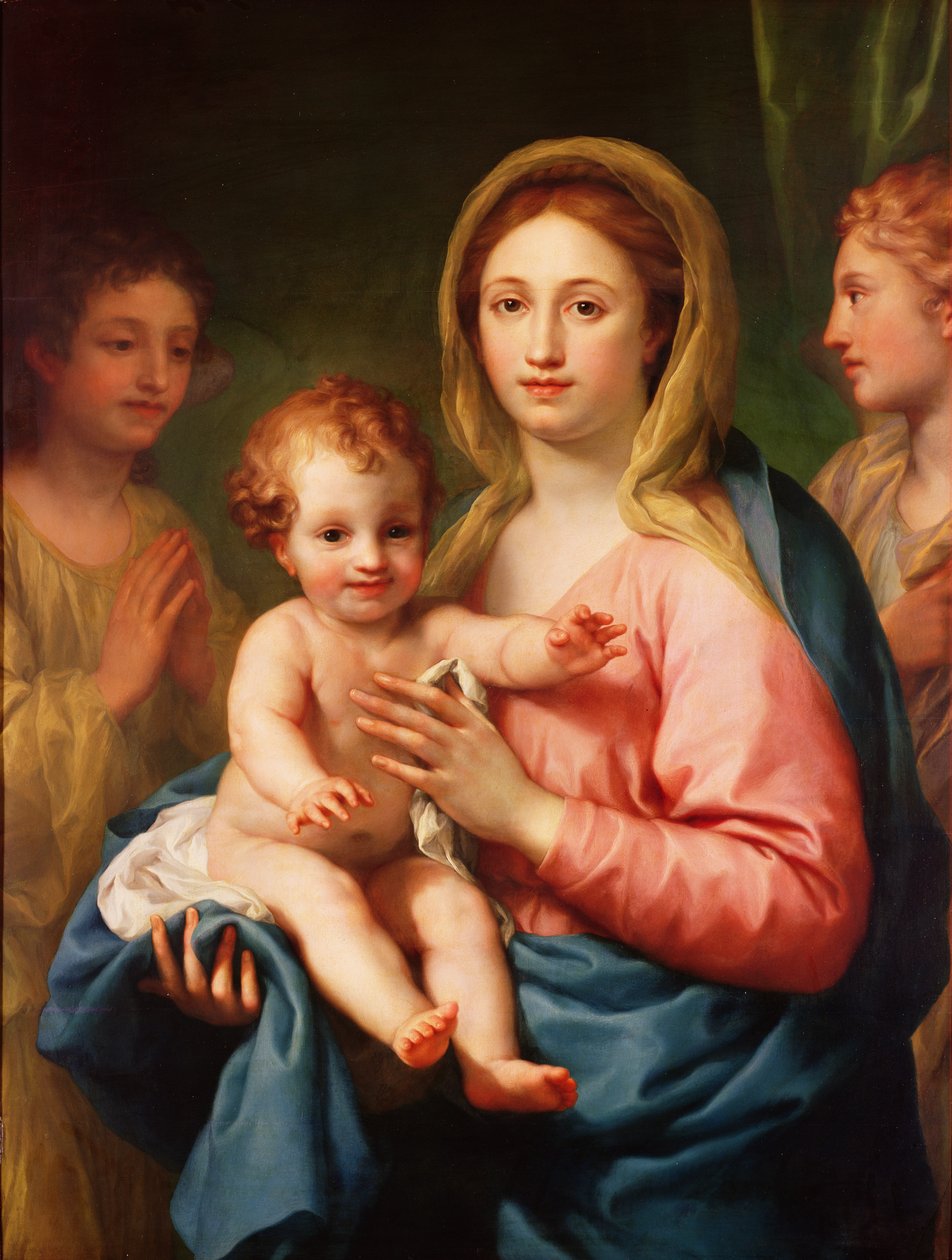Madonna y el Niño con dos ángeles, 1770-73 de Anton Raphael Mengs