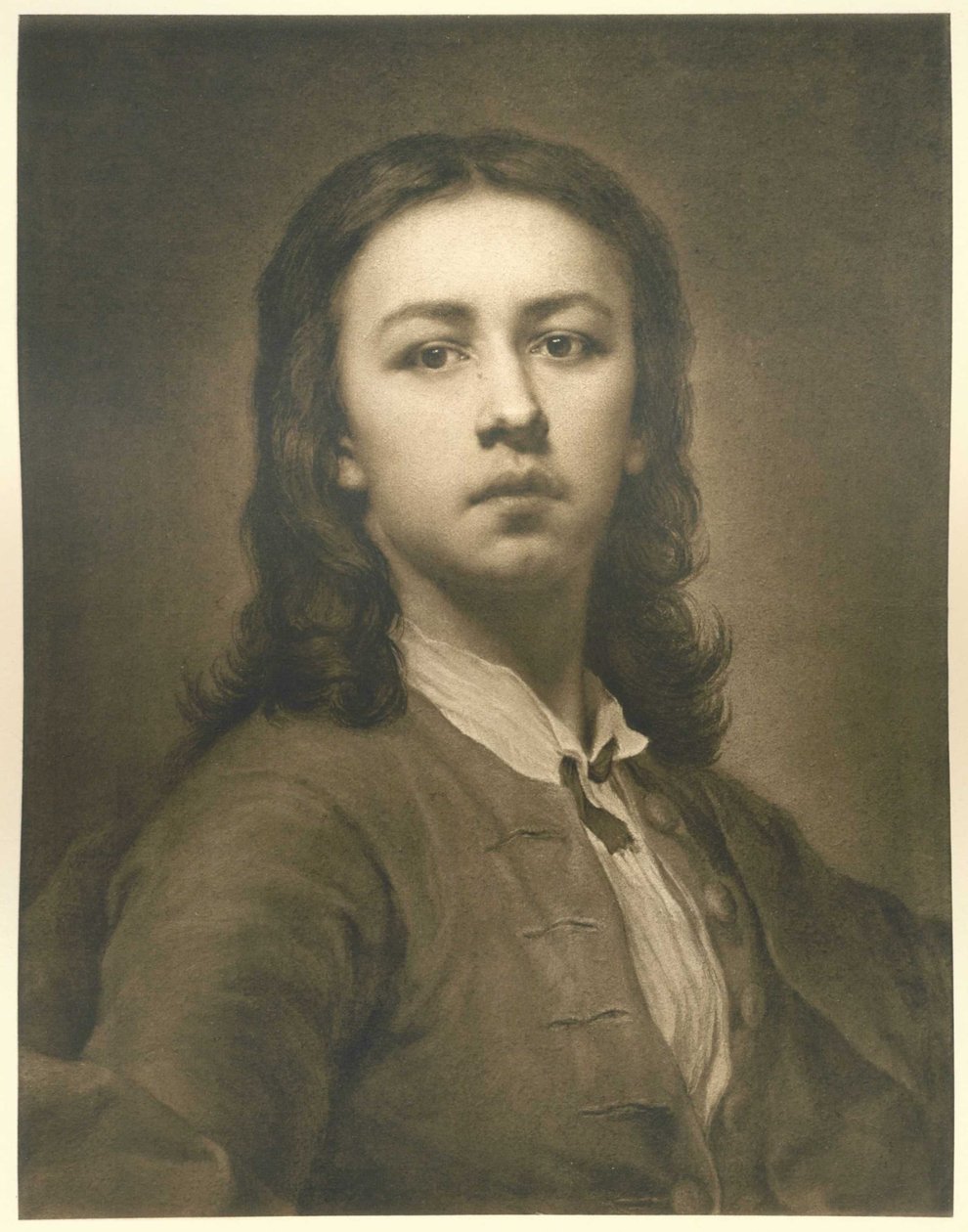 Autorretrato con abrigo rojo de Anton Raphael Mengs