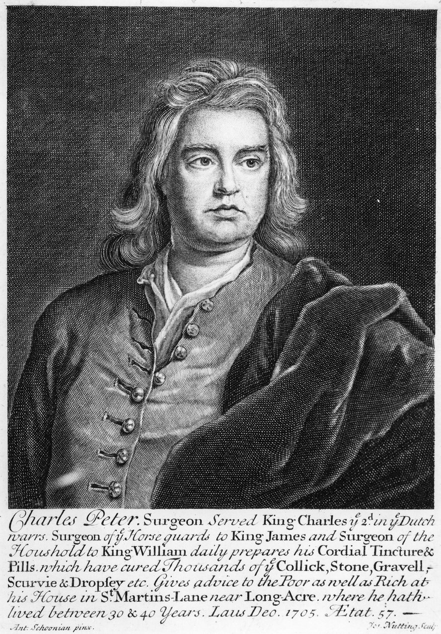 Charles Peter, grabado por Joseph Nutting, 1705 de Anton Schoonjans