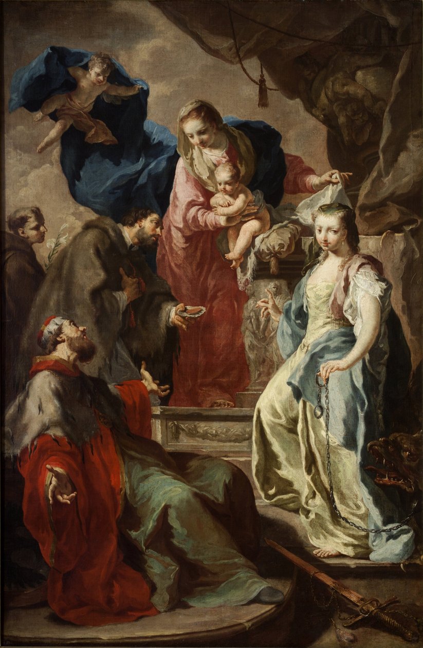 La Vierge Marie avec quatre saints - Virgen María con cuatro santos - Antonin (Anton) Kern (1710-1747). Óleo sobre lienzo, hacia 1735. Galería Nacional, Praga de Anton Kern