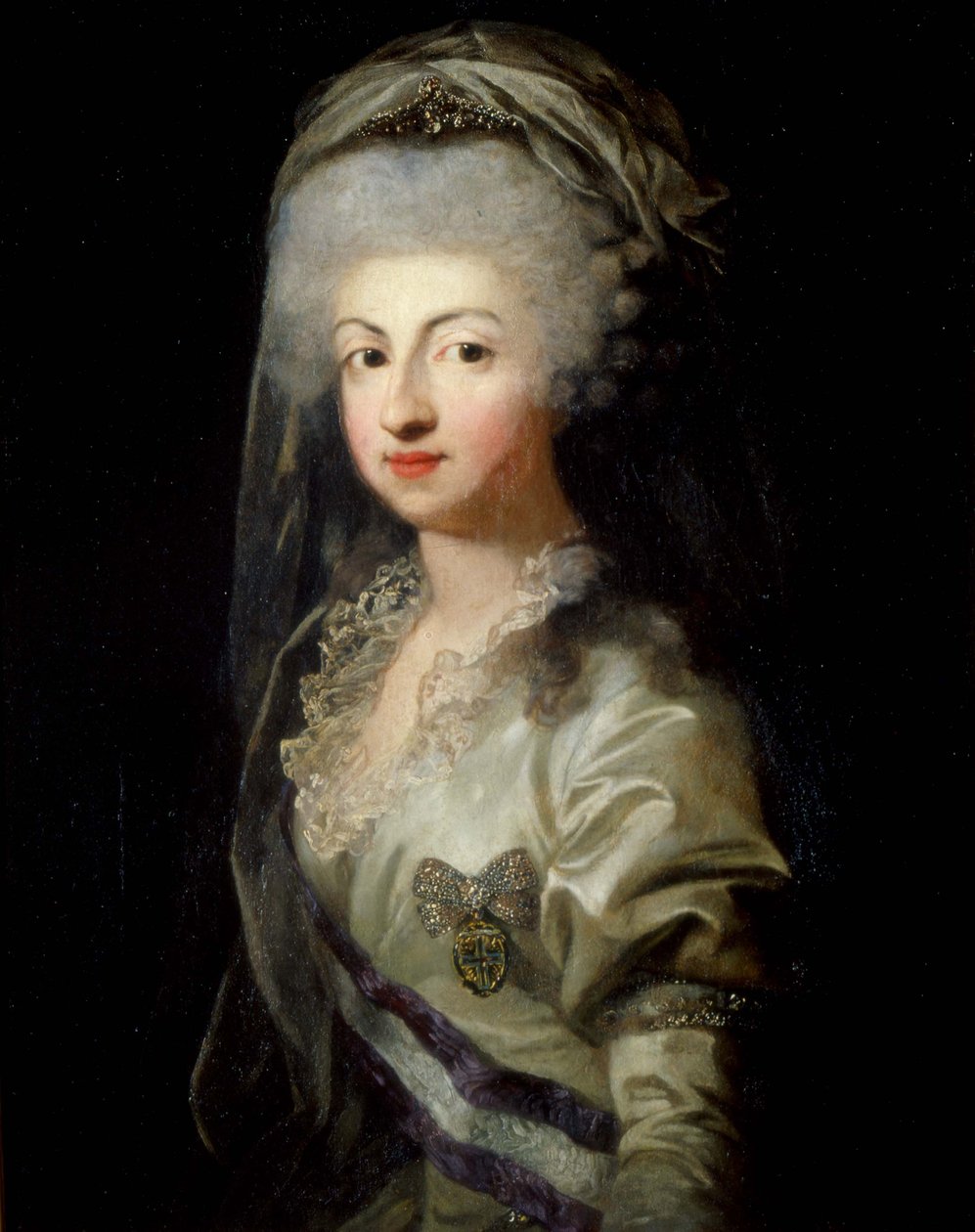 Retrato de la princesa María Carolina de Borbón con diadema de Anton Graff