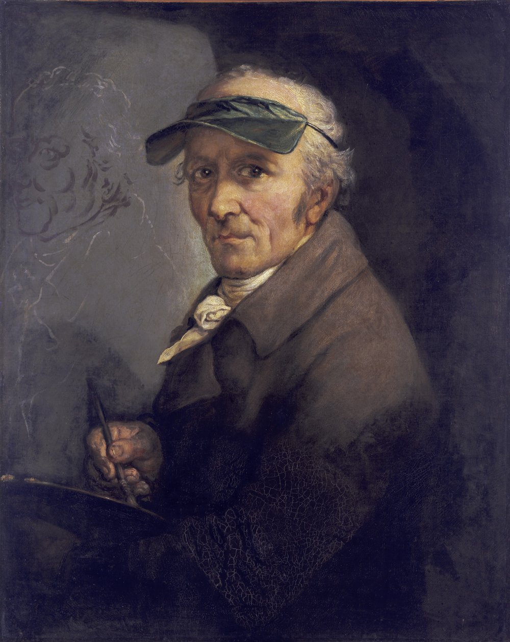 Autorretrato con visera de Anton Graff