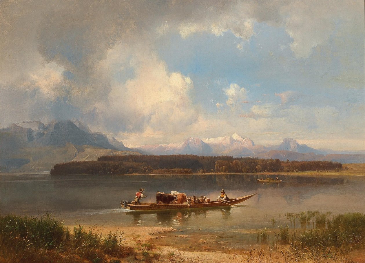 Alemán: Lago Chiemsee en otoño de Anton Hansch