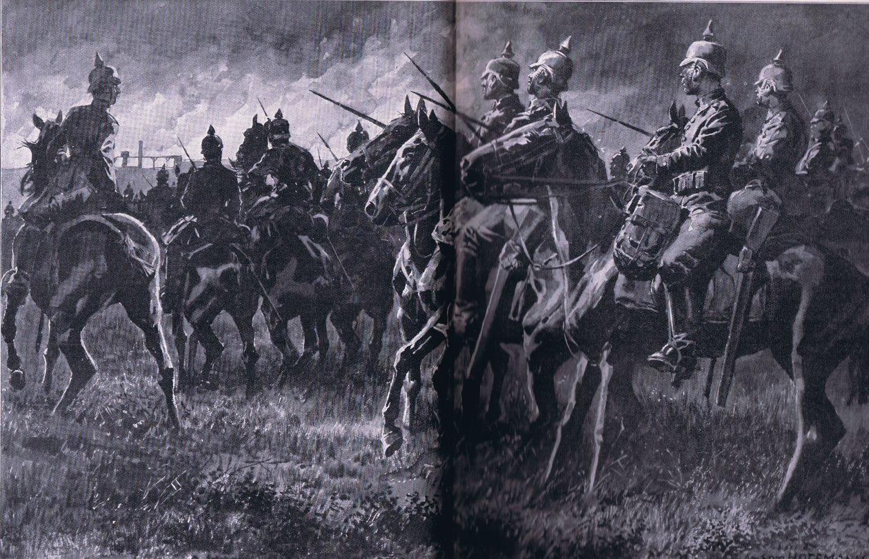 El incendio en la mina de Libin, de La Historia Ilustrada de la Primera Guerra Mundial 1914-1915 pub. por Union Berlagsefellfchaft de Anton Hoffman