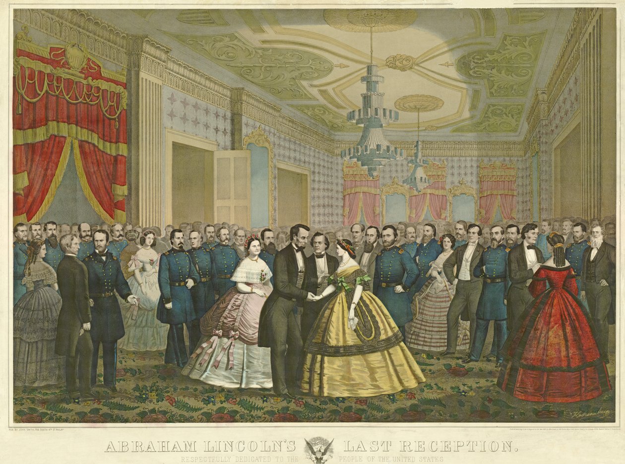 La última recepción de Abraham Lincoln, 1865 de Anton Hohenstein