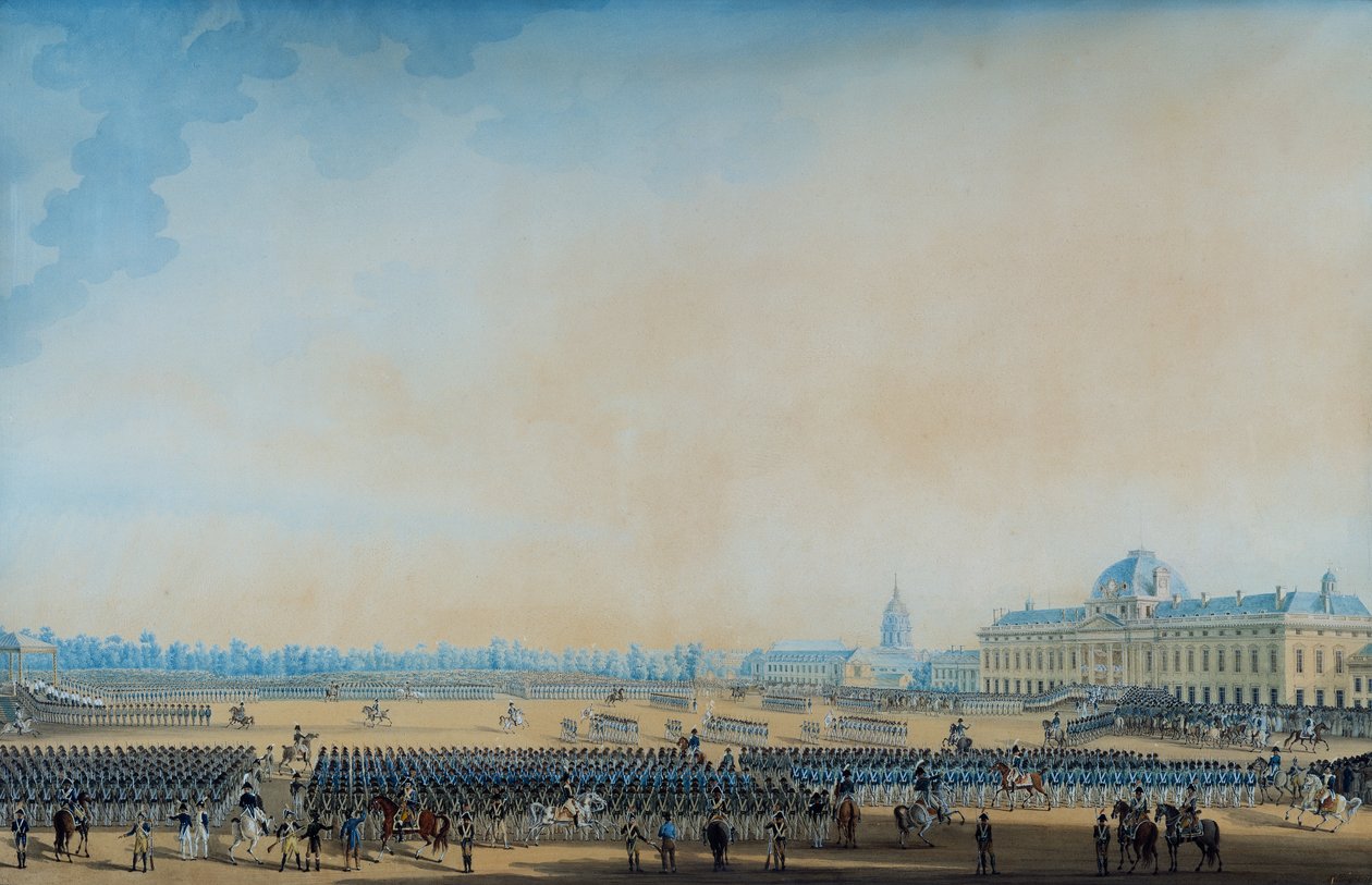 Distribución de banderas y Guardias Nacionales, Campo de Marte, 7 de septiembre de 1814 (acuarela) de Anton Ignaz Melling