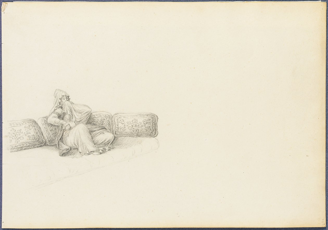 Retrato presunto de Sultana Hadigé sentada en un sofá de Anton Ignaz Melling