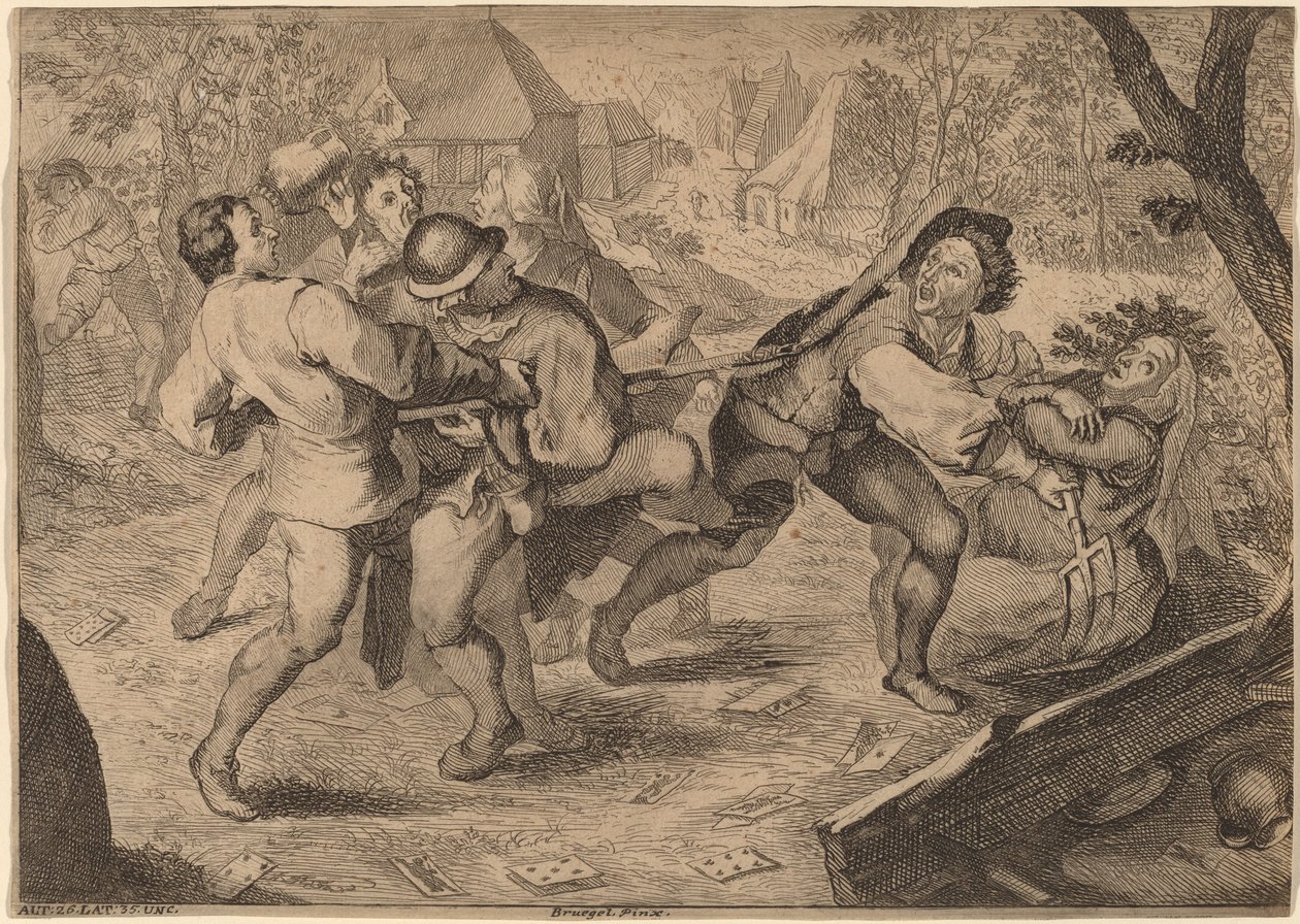 Campesinos peleando de Anton Joseph Prenner after Pieter Bruegel the Elder