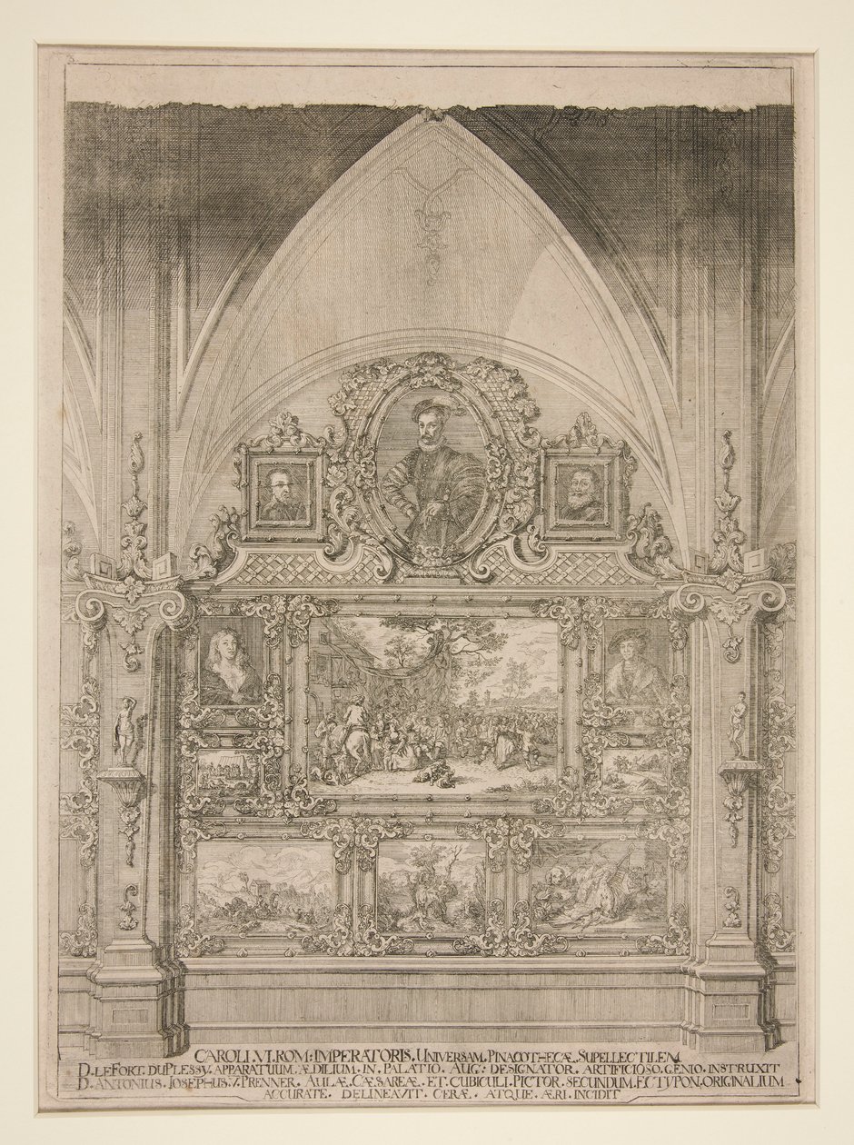 Nicho interior arqueado decorado con retratos y escenas de género de Anton Joseph von Prenner