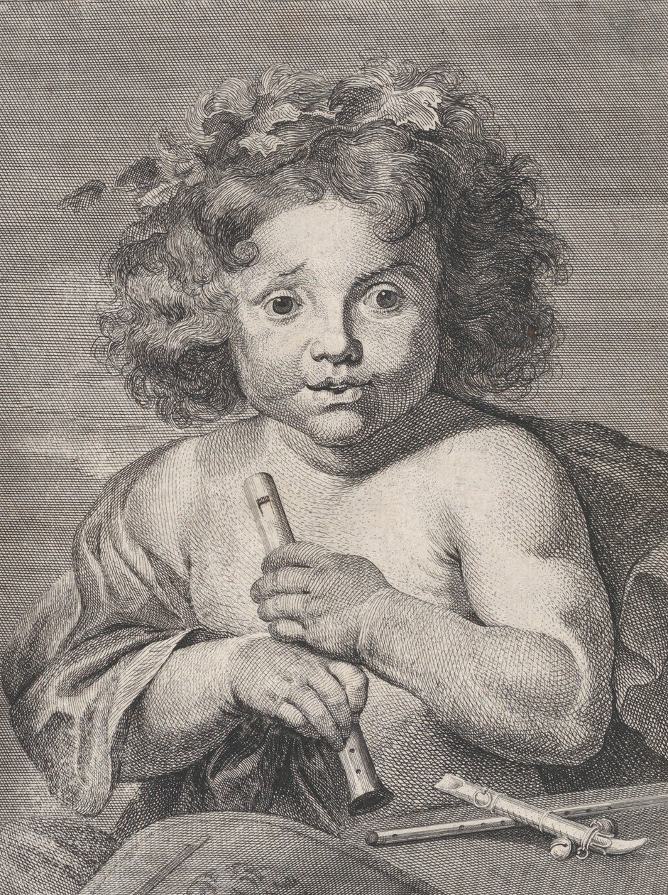 El joven Baco, sosteniendo una flauta de Anton Joseph von Prenner